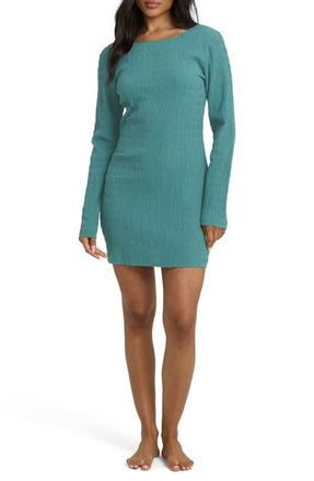 Billabong Dream Life Long Sleeve Minidress in Bay Blue at Nordstrom, Size X-Small