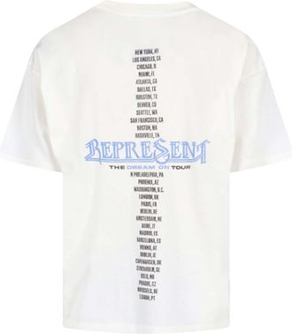 Represent Mens T-Shirt Golden Tour Sun Flat White Cotton T-Shirts And Polos
