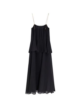 Chlo&eacute; Flounced Silk Long Dress