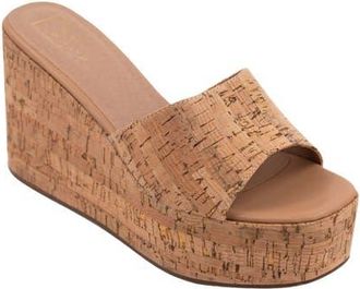 Shushop Luna Platform Wedge Sandal in Cork at Nordstrom, Size 8.5