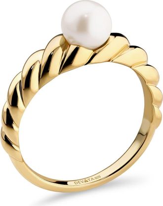 Devata Cultured Freshwater Pearl Rope Band Ring in Gold at Nordstrom Rack, Size 7