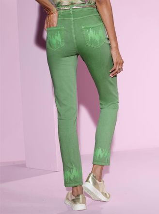 Cr&eacute;ation L 5-Pocket-Jeans CREATION L, Damen, Gr. 38, Normalgr&ouml;ssen, apfel, 56% Baumwolle, 19% Polyester, 14% Lyocell, 10% Viskose, 1% Elasthan, unifarben, lang, 