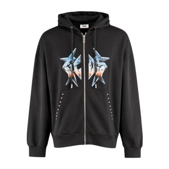 GCDS Zip-throughs, male, Black, Size: L Gcds Sweaters