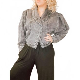 Blue Blush Janine Denim Jacket In Vintage Black