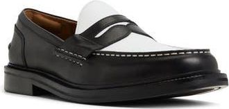 Aldo Buckley Penny Loafer in Black/White at Nordstrom Rack, Size 10.5