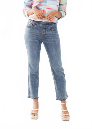 FDJ Pari Pull-On Straight Ankle Jeans In Light Blue