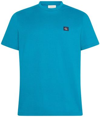 Calvin Klein Jeans Mens SS Badge 30S Jersey Classic TEE LV04RC272G Tees, Blue (Deep Tropical Teal), XL