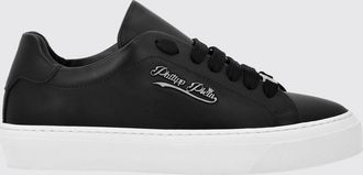 Philipp Plein Sneakers low top in pelle liscia con logo metallico applicato
