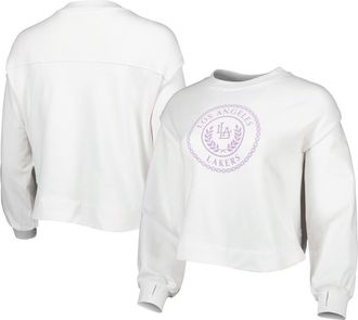 Lusso Womens Lusso White Los Angeles Lakers Lola Ball and Chain Pullover Sweatshirt at Nordstrom, Size Xx-Large