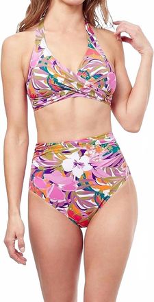 Gottex Womens Tropikaia Surplice Halter Top In Multi