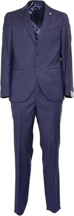 Luigi Bianchi Mantova Abiti - Heren - Business pakken - Blauw - M - Wol - Kostuums