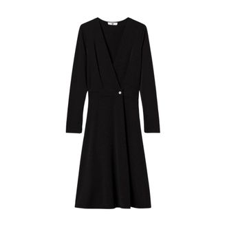 Twinset Short Dresses, female, Black, Size: S Longuette Jersey Cr&ecirc;pe Dress