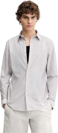 Theory Sylvain Long Sleeve Shirt - Heren - Casual Overhemden - Grijs - L - Katoen - Overhemden