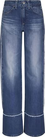 AG - Adriano Goldschmied Jeans Adria con frange - Blu