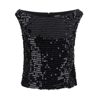 Rotate ROTATE Birger Christensen - Top de lentejuelas con hombros descubiertos - Tops - Mujer - Negro - XS