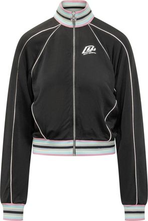 Off-white Black Solid Mock Collar Jacket