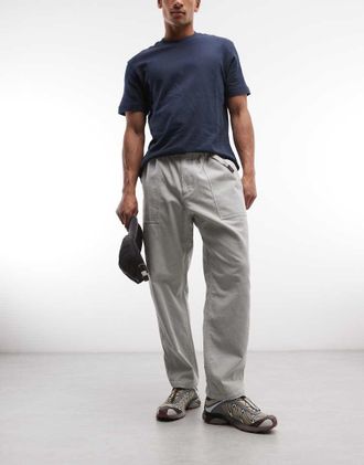 Gramicci pantaloni larghi affusolati in corduroy grigio fumo