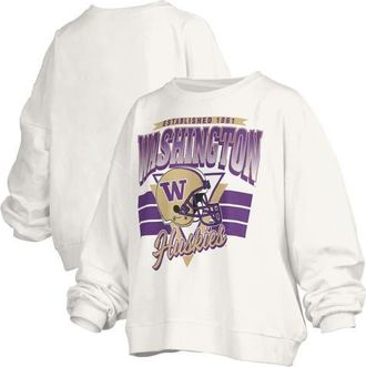 Pressbox Womens Pressbox White Washington Huskies Oversized Janice Retro Waist-Length Pullover Sweatshirt at Nordstrom, Size Medium