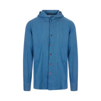 Kiton Casual Shirts, male, Blue, Size: XL Mariano Camicia