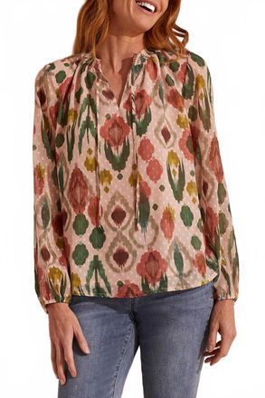 Tribal Print Poly Blouse In Vine