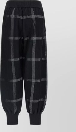 Pleats Please Issey Miyake knit trousers ribbed texture checked pattern