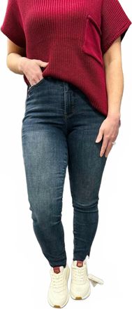 Judy Blue High Rise Tummy Control Step Hem Skinny Jeans In Blue