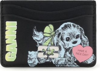Ganni Card Holder Blue Dog