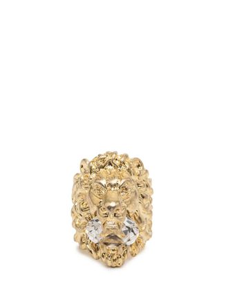 Gucci 2000-2025 Gold Plated Lion Head Ring 19 costume ring - Oro
