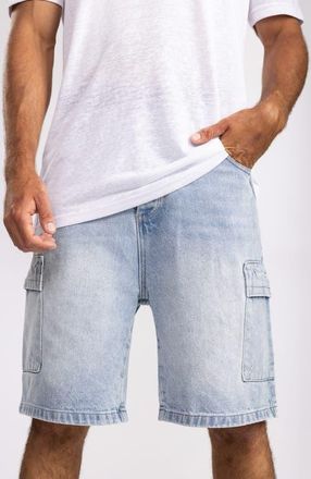 Mania Cargo Jeans Bermuda Shorts in Blue at Nordstrom, Size 44