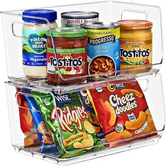 Sorbus Set Of 2 Stackable Pantry Storage Bins