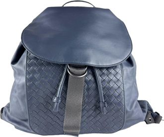 Bottega Veneta Navy Leather Backpack (Pre-Owned)