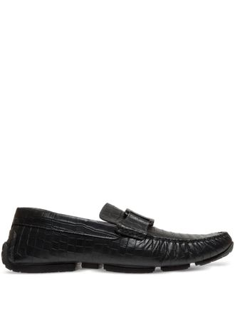 Bally Pilot Driver embossed-leather loafers - Black