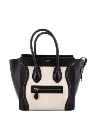 Celine Bicolor Luggage Bag Leather Micro tote bag - Zwart