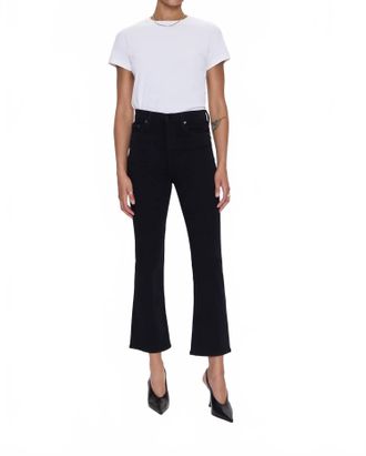 Pistola Denim Lennon High Rise Cropped Bootcut Jeans In Black Noir