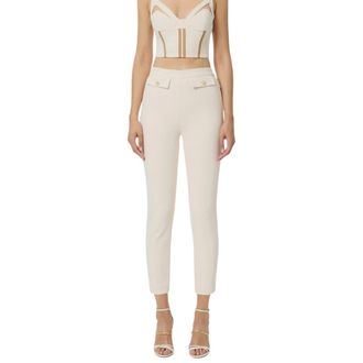 Elisabetta Franchi Mujer, Pantalones, Blanco, Talla: M