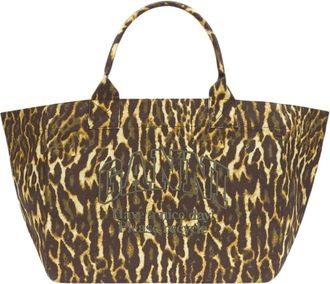 Ganni XXL Easy Shopper con stampa leopardata sfumata - - Bags - Donna - Multicolore - ONE SIZE
