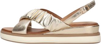 Inuovo Gouden Leren Sandalen Stijlvol Model - Dames - Sandalen - Geel - 40 EU - Leer - Schoenen