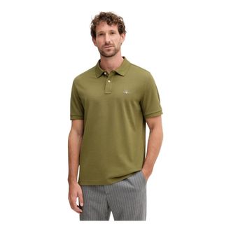 GANT Klassiek Regular Poloshirt - Heren - Polos - Groen - S - Katoen - Tops