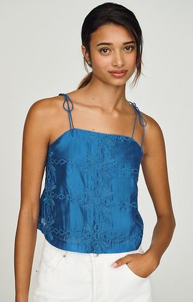 Greylin Embroidered Flounce Top