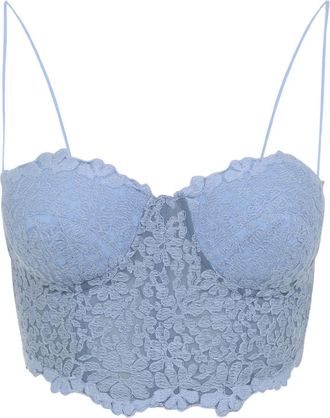 Ermanno Scervino structured chantilly lace bustier - women - Polyester - 38 - Blue