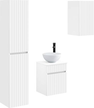 vidaXL Juego De Muebles De Ba&ntilde;o 3 Uds. Blanco 33 X 34,5 X 160 Cm Vidaxl