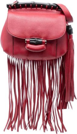Gucci Pre-owned Cross Body Bags, female, Red, Size: ONE SIZE Pre-owned Leather Shoulder Bag