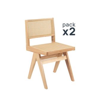 Klast Packs 2 sillas madera natural 44 x 80 cm