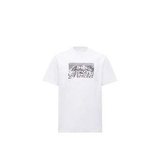 Moncler Mountain Logo Cotton T-shirt White Size 3XL