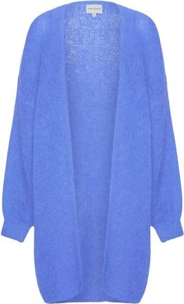 Americandreams Lee Midi Cardigan - Dames - Vesten - Blauw - L/Xl - Wol - Truien & Vesten