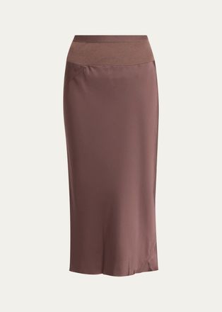 Rick Owens Satin Bias Midi-Skirt