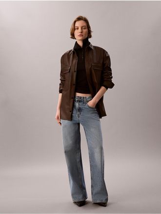 Calvin Klein Jeans Calvin Klein Womens Low Rise Baggy Jeans - Blue - 24W x 31L