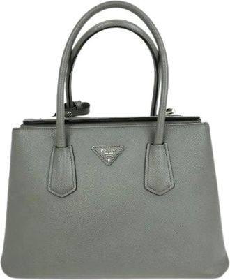 Prada Pre-owned Handbags, female, Gray, Size: ONE SIZE Pre-owned Vintage Leather Handbag