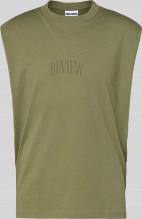 Review Muskelshirt mit Logo und Rundhalsausschnitt in Khaki, Gr&ouml;&szlig;e XXL