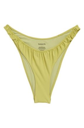 House of CB Ruched Bikini Bottoms in Olive at Nordstrom, Size X-Large